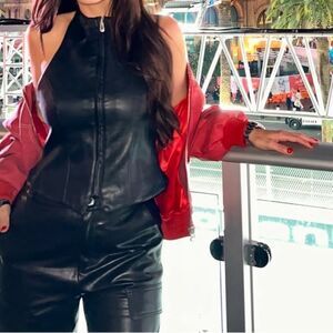 Vintage black Leather Vest